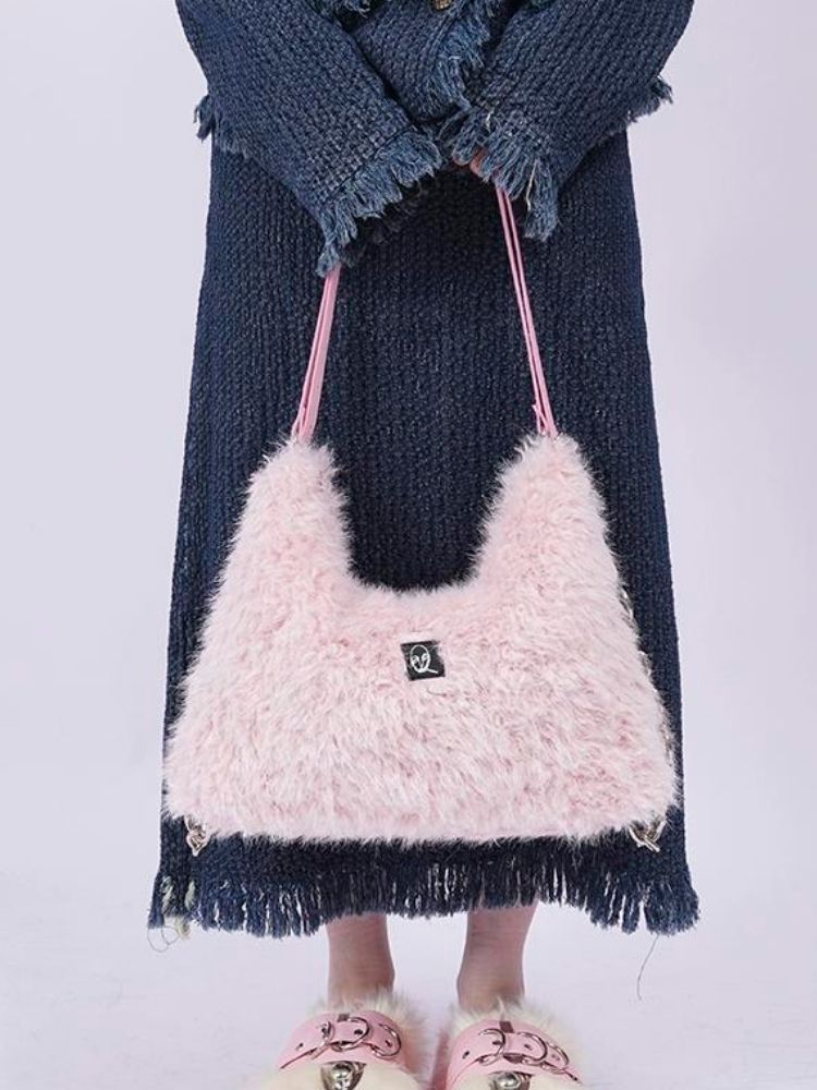 Large-capacity double shoulder fur bag 【s0000003474】