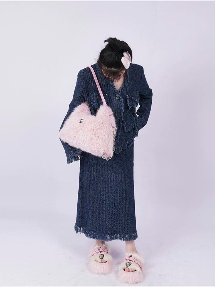 Large-capacity double shoulder fur bag 【s0000003474】