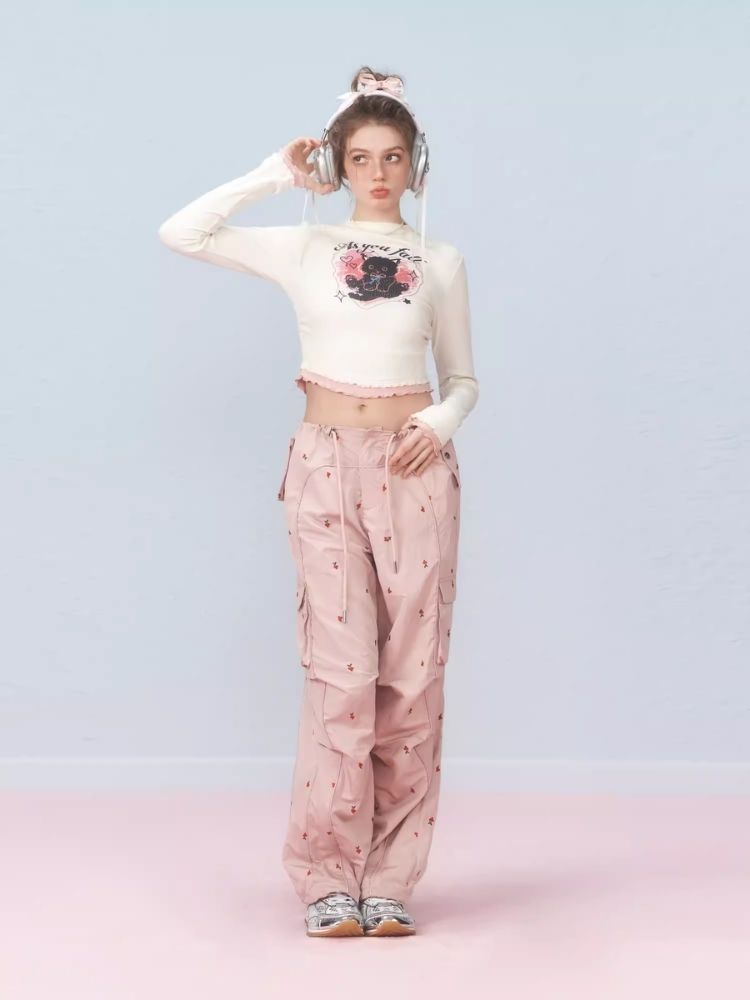 Slim Waist Splicing Design Short Long Sleeve T-Shirt【s0000006306】