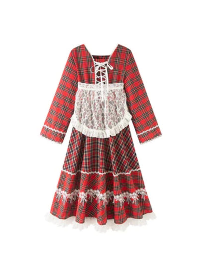 Sweet Plaid Lace-up Lolita Dress【s0000003183】