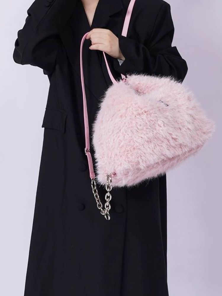 Large-capacity double shoulder fur bag 【s0000003474】