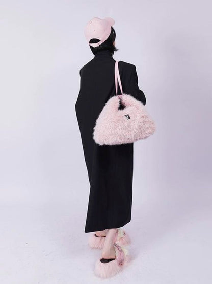 Large-capacity double shoulder fur bag 【s0000003474】