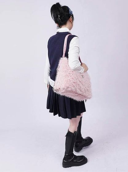 Large-capacity double shoulder fur bag 【s0000003474】