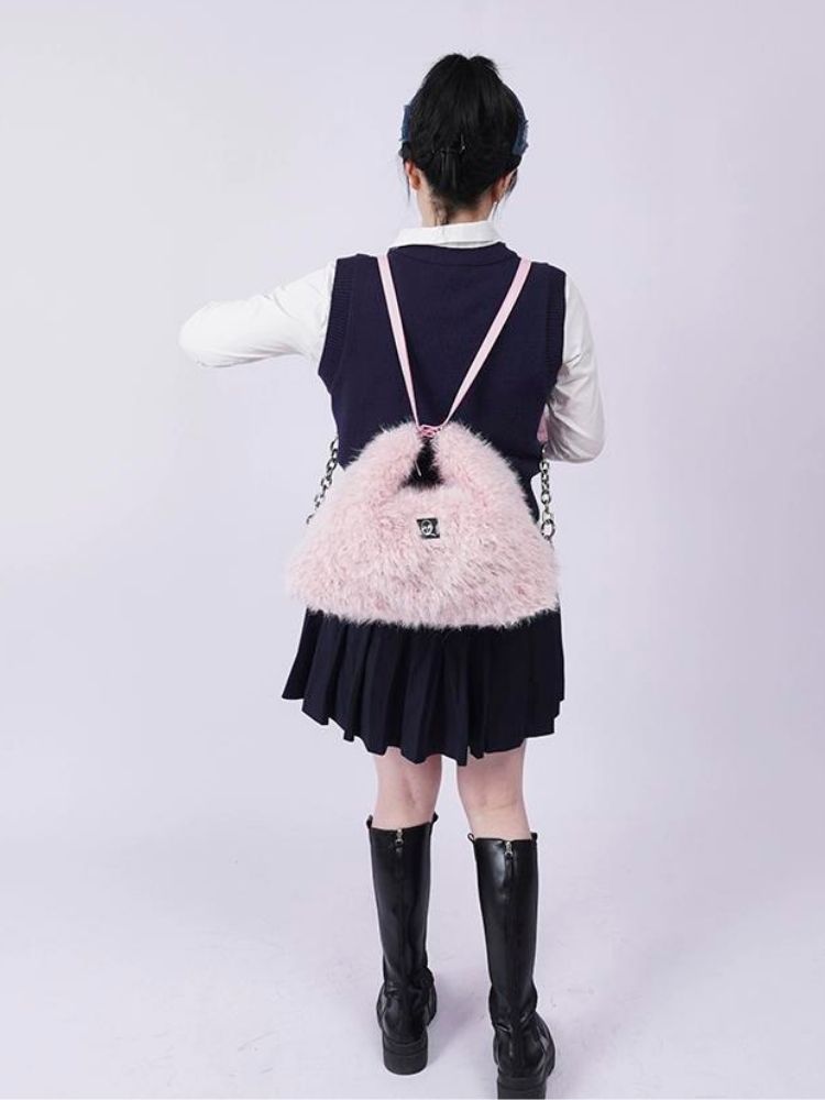 Large-capacity double shoulder fur bag 【s0000003474】