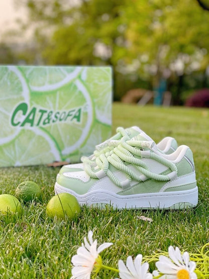 Fresh Lime Casual Sport Lace Up Sneakers [s0000002572]