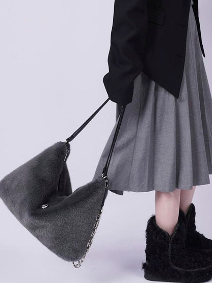 Large-capacity double shoulder fur bag 【s0000003474】