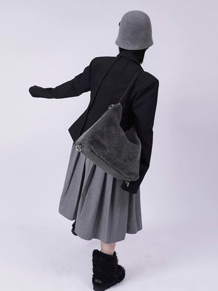 Large-capacity double shoulder fur bag 【s0000003474】