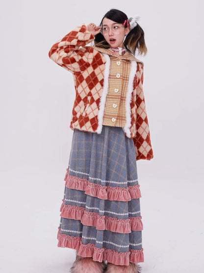 Japanese retro plaid coat【s0000004036】