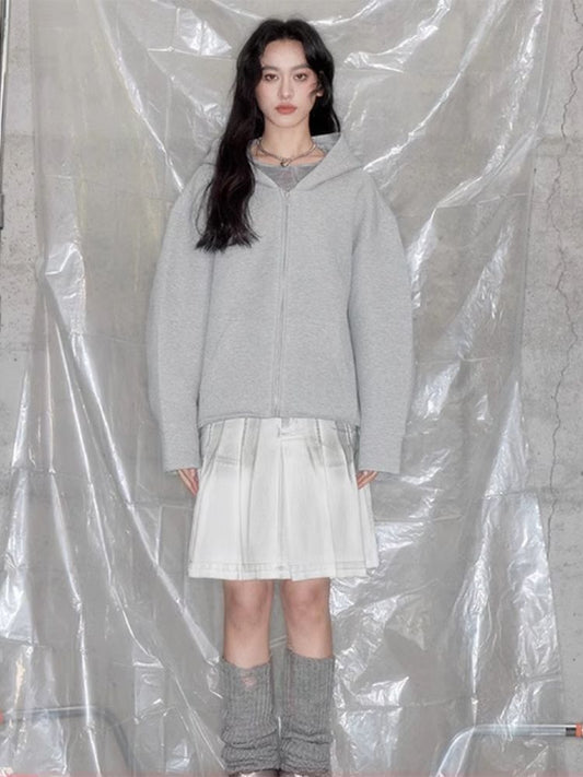 Zipper Hooded Sweatshirt Coat【s0000005624】