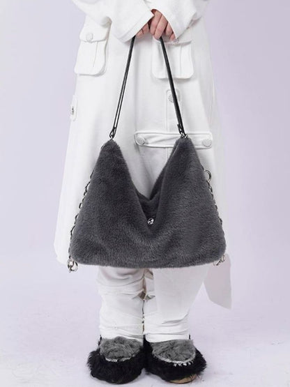 Large-capacity double shoulder fur bag 【s0000003474】