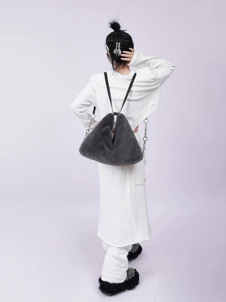 Large-capacity double shoulder fur bag 【s0000003474】