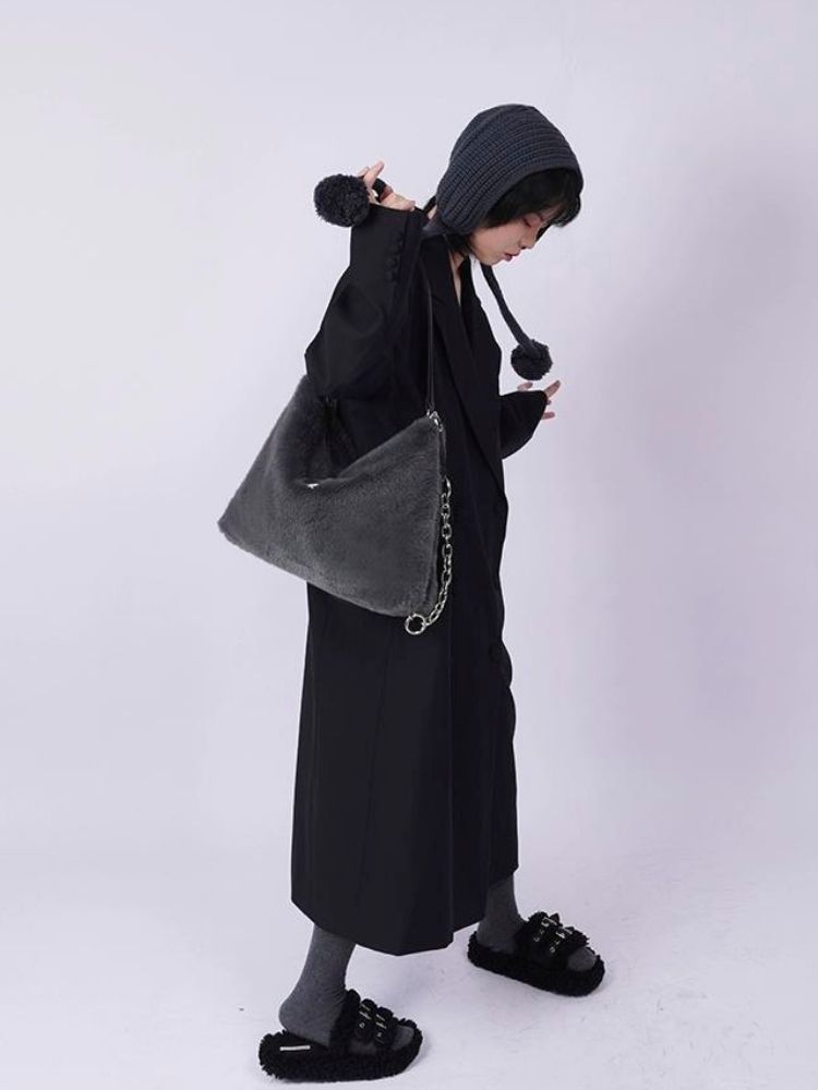 Large-capacity double shoulder fur bag 【s0000003474】