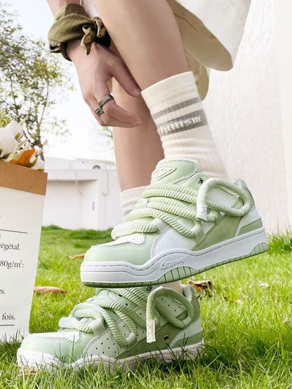 Fresh Lime Casual Sport Lace Up Sneakers【s0000002572】