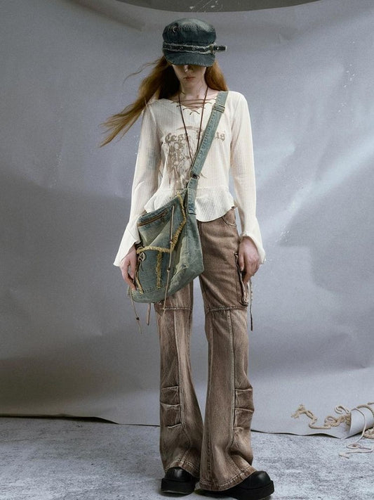 Brown Low-rise Jeans【s0000003259】