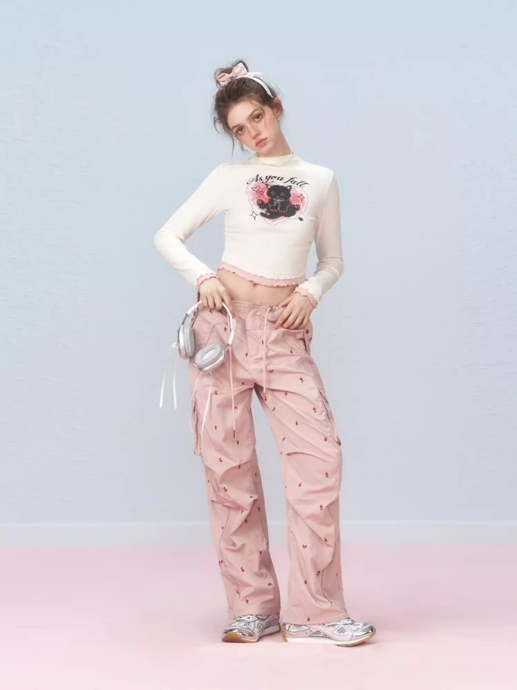 Slim Waist Splicing Design Short Long Sleeve T-Shirt【s0000006306】