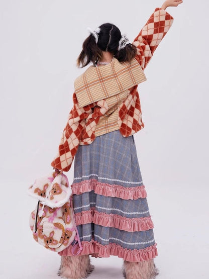 Japanese retro plaid coat【s0000004036】