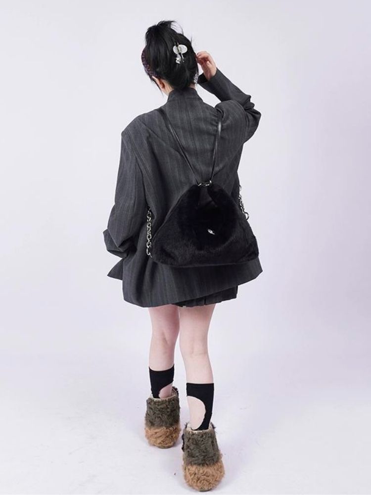 Large-capacity double shoulder fur bag 【s0000003474】