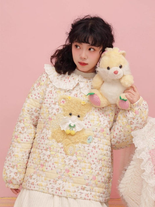 Lace Doll Collar Crushed Cotton Jacket [s0000004978]