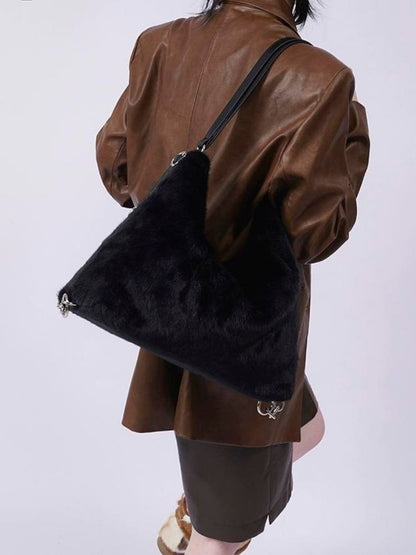 Large-capacity double shoulder fur bag 【s0000003474】