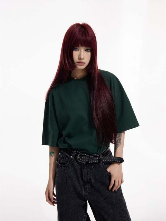 Solid Color Cotton Round Neck T-shirt【s0000006728】