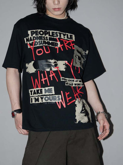 Graffiti Lettering Print T-Shirt【s0000006743】