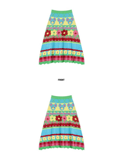 Bear fruit flower knit skirt【s0000002110】