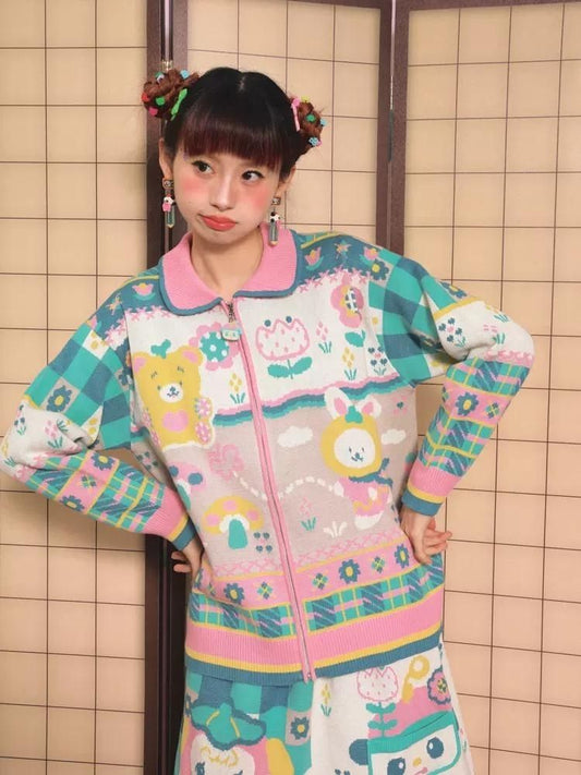 Lapel Peplum Zipper Sweater Cardigan【s0000006115】