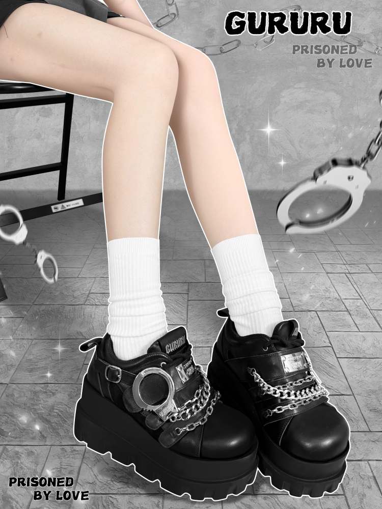 Y2K Handcuffs Velcro Platform SHOES [S0000008558]