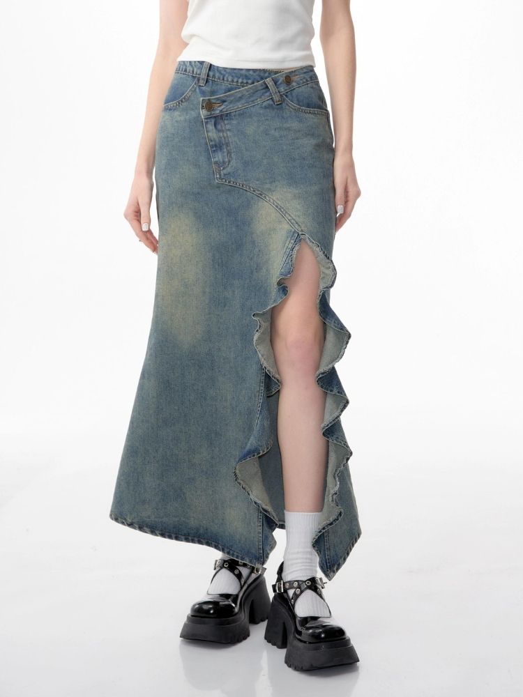 High waist thin mid-length half-body skirt【s0000006154】