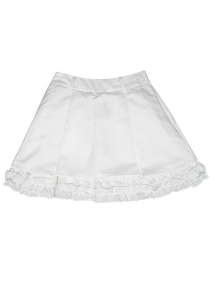 Cat print lace pleated short skirt【s0000002895】