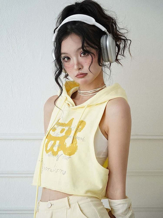 Kitty Print Hooded Top &amp; Camisole【s0000008150】