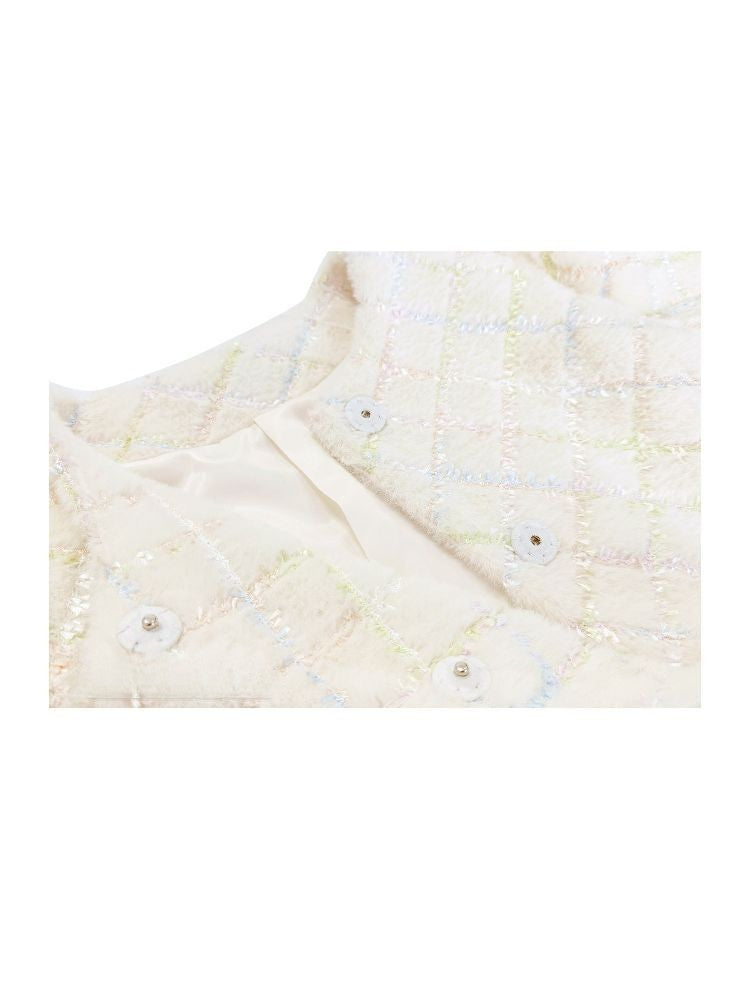 Collarless Bubble Sleeve Short Jacket Set【s0000005138】