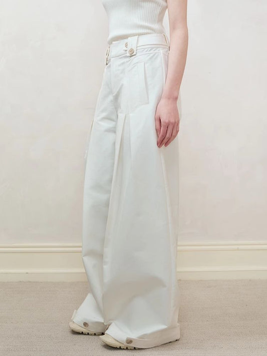 High Waist Straight Leg Wide Leg Casual Pants【s0000008187】