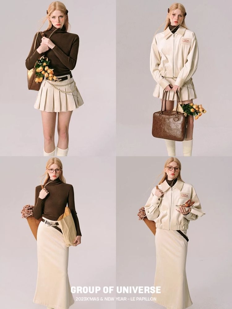 Lapel Jacket Half Skirt Two Piece Set [s0000005608]