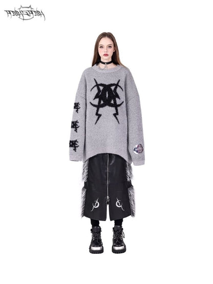 Double zipper black silver Y2K fur skirt【s0000004825】