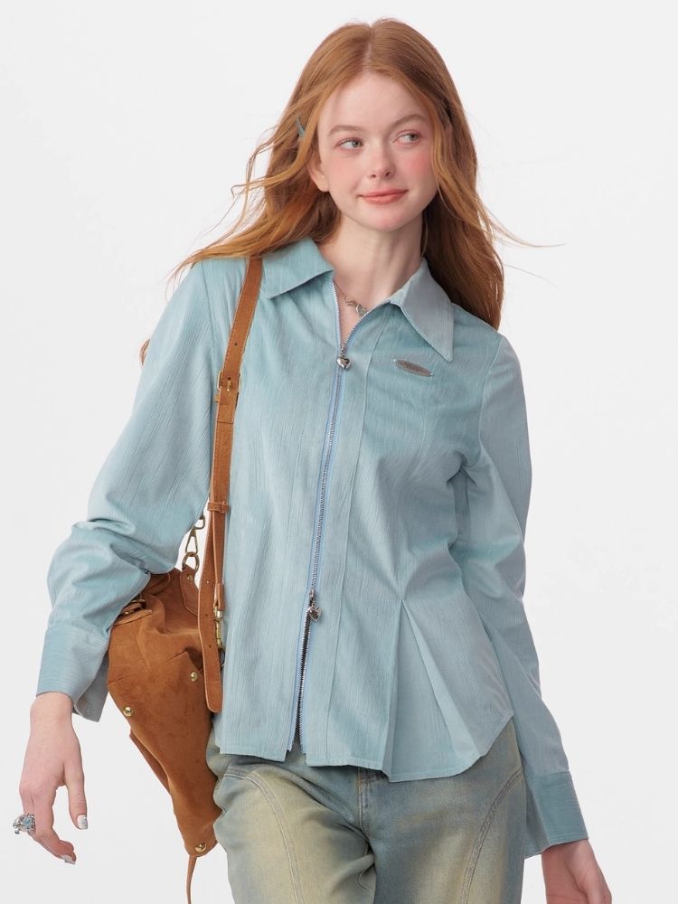 Slim thin long-sleeved blouse【s0000006150】