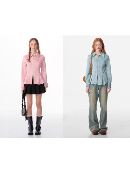 Slim thin long-sleeved blouse【s0000006150】