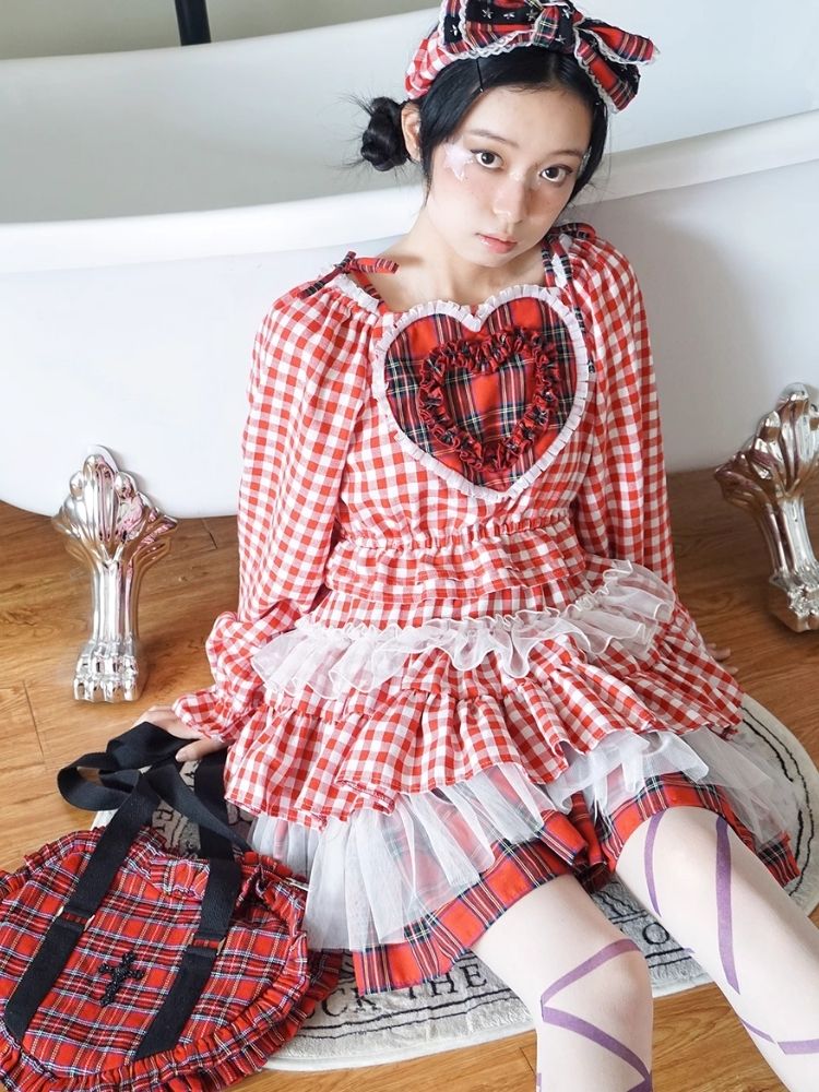 Retro Lolita Cute Red Blouse Niche Design Girls Shirt【s0000004277】