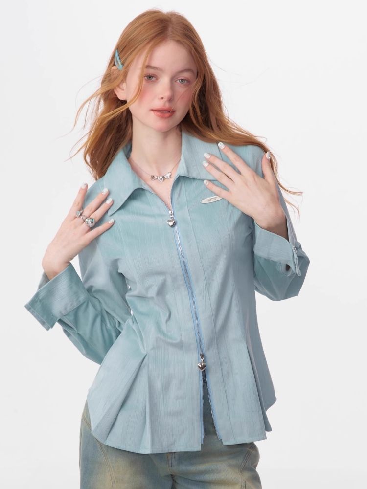 Slim thin long-sleeved blouse【s0000006150】