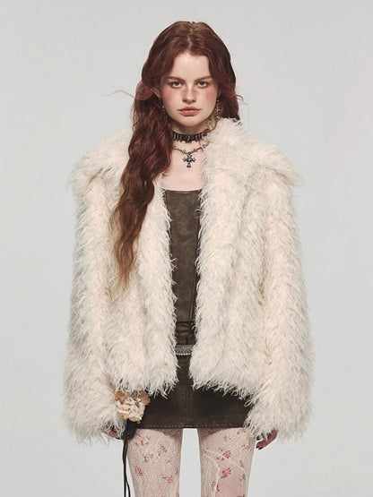 Fluffy long fur coat for winter【s0000004134】