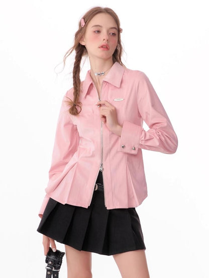 Slim thin long-sleeved blouse【s0000006150】