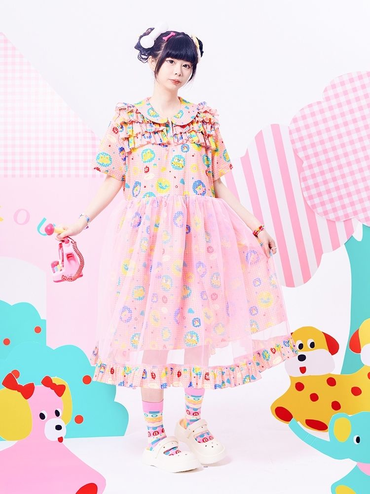 Original Print Showa Girl Dress【s0000002881】