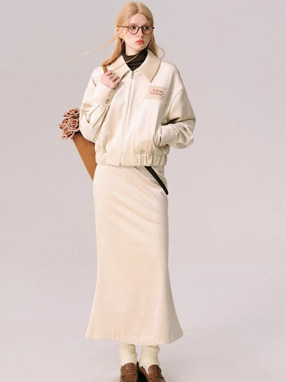 Lapel Jacket Half Skirt Two Piece Set [s0000005608]