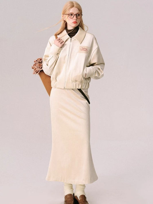 Lapel Jacket Half Skirt Two Piece Set【s0000005608】