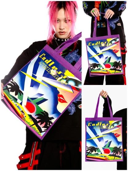 DeadEndKids original design hobby 100 INS coloring commuter shoulder bag special large canvas bag