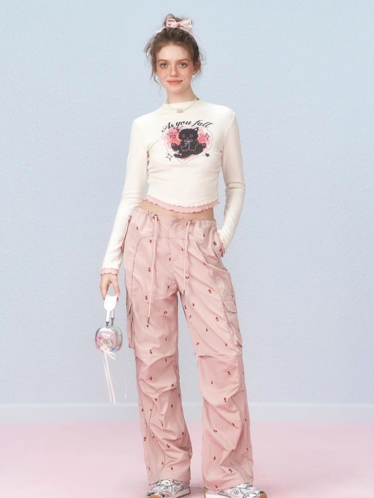 Slim Waist Splicing Design Short Long Sleeve T-Shirt【s0000006306】