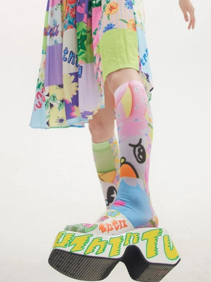 Rabbit and flower socks【s0000002955】