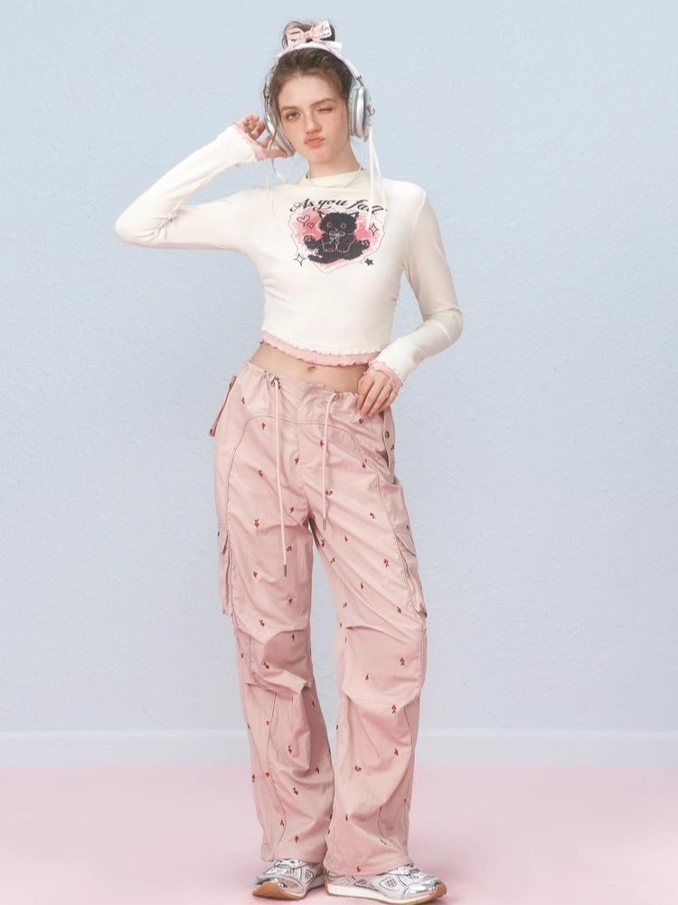 Slim Waist Splicing Design Short Long Sleeve T-Shirt【s0000006306】