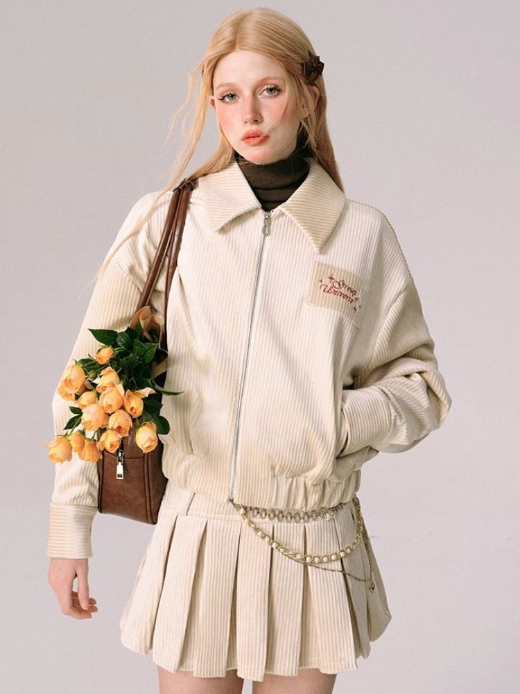 Lapel Jacket Half Skirt Two Piece Set [s0000005608]