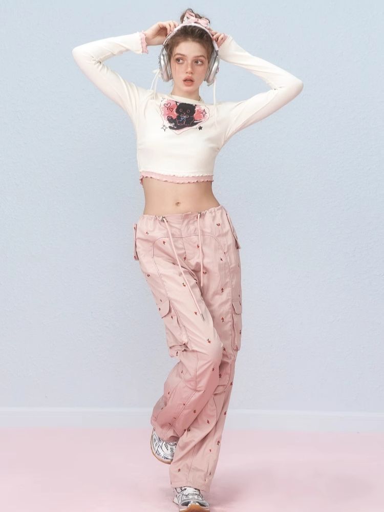 Slim Waist Splicing Design Short Long Sleeve T-Shirt【s0000006306】